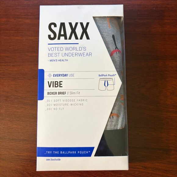 SAXX VIBE Boxer Briefs “Grey Tailgate" - Picture 2 of 3